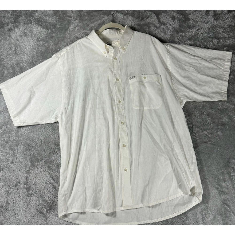 Blanc Du Nil Shirt Mens XL White Cotton‎ Hawaiian Tropical Resort Lightweight - Picture 2 of 8